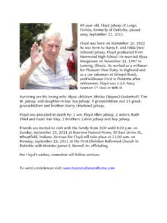 89 year old, Floyd Jabaay of Largo, Florida, formerly …