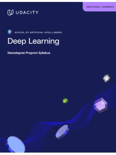 NANODEGREE PROGRAM SYLLABUS Deep Learning