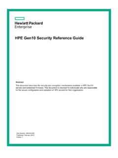 HPE Gen10 Security Reference Guide - Common Unity