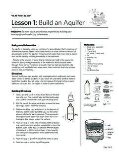 Lesson 1: Build an Aquifer - Aquarium of the Pacific