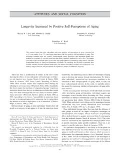 Longevity Increased by Positive Self-Perceptions of …