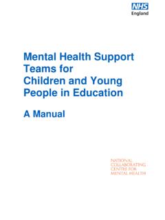 Mental Health Support Teams for Children and Young …