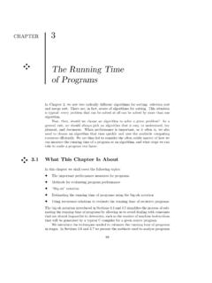 The Running Time of Programs - Stanford University