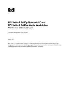 HP EliteBook 8440p Notebook PC and HP EliteBook …
