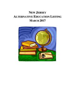 New Jersey Alternative Education Listing March 2017