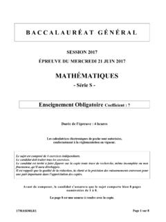 Sujet du bac S Math&#233;matiques Obligatoire 2017 - …