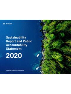 Manulife 2020 Sustainability Report and Public ...