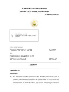 IN THE HIGH COURT OF SOUTH AFRICA GAUTENG LOCAL …