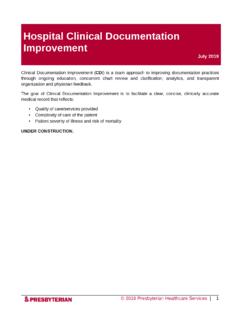 Hospital Clinical Documentation Improvement - docs.phs.org