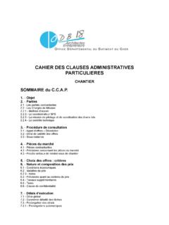 CAHIER DES CLAUSES ADMINISTRATIVES PARTICULIERES - …