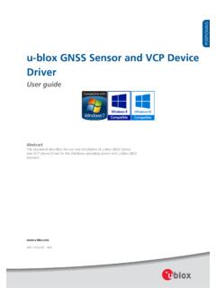u-blox GNSS Sensor and VCP Device Driver