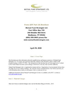 Form ADV Part 2A Brochure - Mutual Fund Strategist