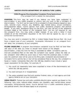 USDA Discrimination Complaint Form