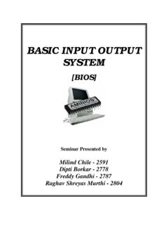 BASIC INPUT OUTPUT SYSTEM - Yale University