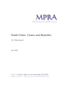 Youth Crime: Causes and Remedies - LMU