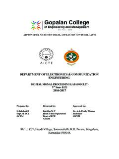 DEPARTMENT OF ELECTRONICS &amp; COMMUNICATION …