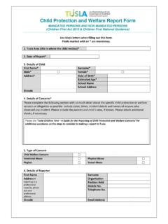 Child Protection and Welfare Report Form - Tusla