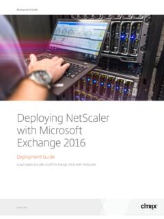 Deploying NetScaler with Microsoft Exchange 2016