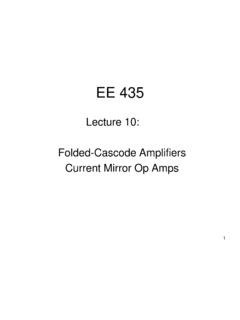 Lecture 10: Folded-Cascode Amplifiers Current Mirror Op Amps