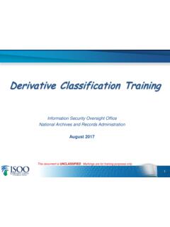 Derivative Classification Training - Archives