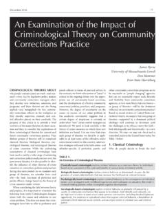 An Examination of the Impact of Criminological Theory on ...