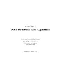 Lecture Notes for Data Structures and Algorithms