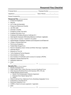 Personnel Files Checklist - Paychex