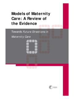Models of Maternity Care: A Review of the Evidence
