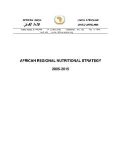 AFRICAN REGIONAL NUTRITIONAL STRATEGY Final