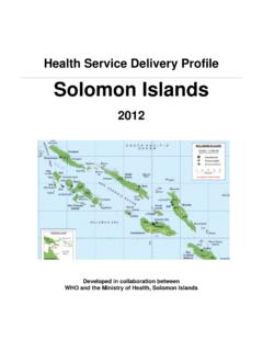 Health Service Delivery Profile Solomon Islands