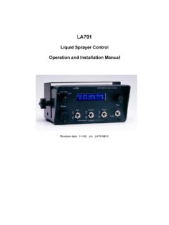 Liquid Sprayer Control Operation and Installation Manual