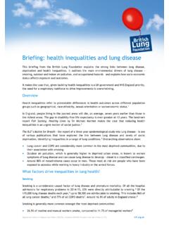 Briefing: health inequalities and lung disease