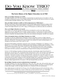 The Early History of the Higher Education Act of 1965