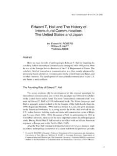 Edward T. Hall and The History of Intercultural ...