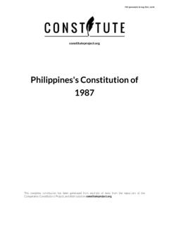 Philippines's Constitution of 1987