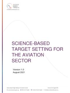 SCIENCE-BASED TARGET SETTING FOR THE AVIATION SECTOR
