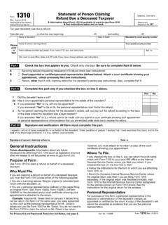 Form Refund Due a Deceased Taxpayer - irs.gov