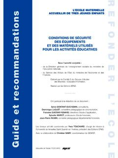 Guide et recommandations ’ECOLE - Education