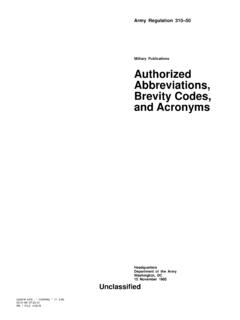 Authorized Abbreviations, Brevity Codes, and Acronyms