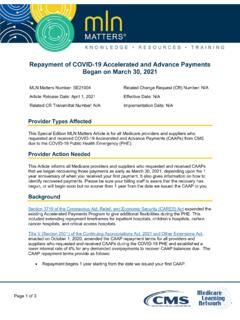 Repayment of COVID-19 Accelerated and Advance Payments ...