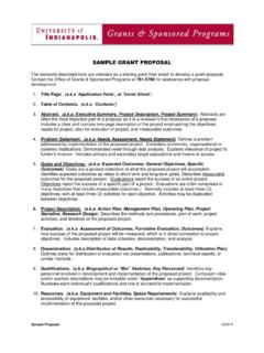 SAMPLE GRANT PROPOSAL - University of Indianapolis