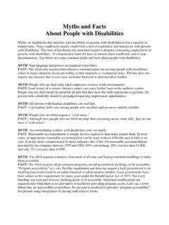 Myths and Facts About People with Disabilities - Indiana