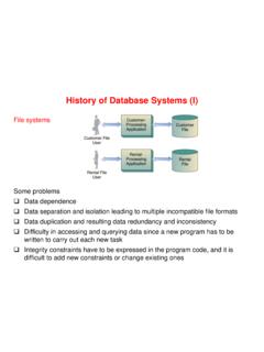 History of Database Systems (I)