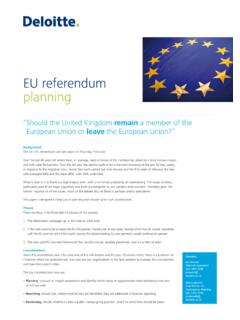 EU referendum planning - Deloitte US