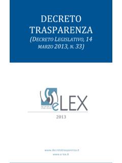 D.Lgs. n. 33:2013 - Decreto Trasparenza