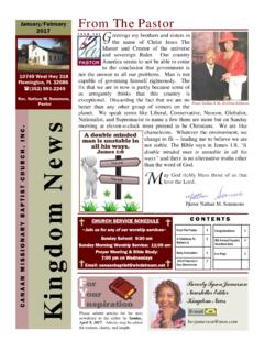 Pastor Pastor Nathan &amp; Sis. Everlena Sommons Kingdom News