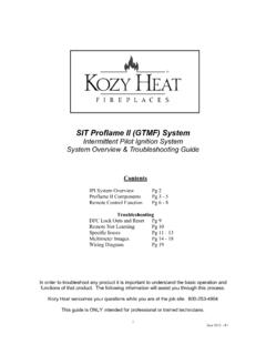 SIT Proflame II (GTMF) System Intermittent Pilot Ignition ...
