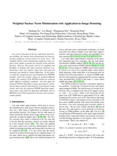 Weighted Nuclear Norm Minimization with Application to ...