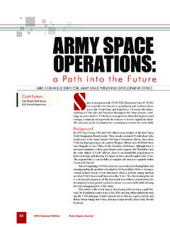 armY SpaCe operationS - Defense Technical Information …