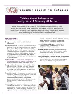 Talking About Refugees and Immigrants: A …